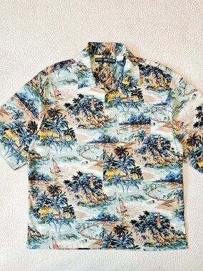 Box Office Island VTG 90's Men's Aloha Hawaiian Shirt Short Sleeve Cotton XL